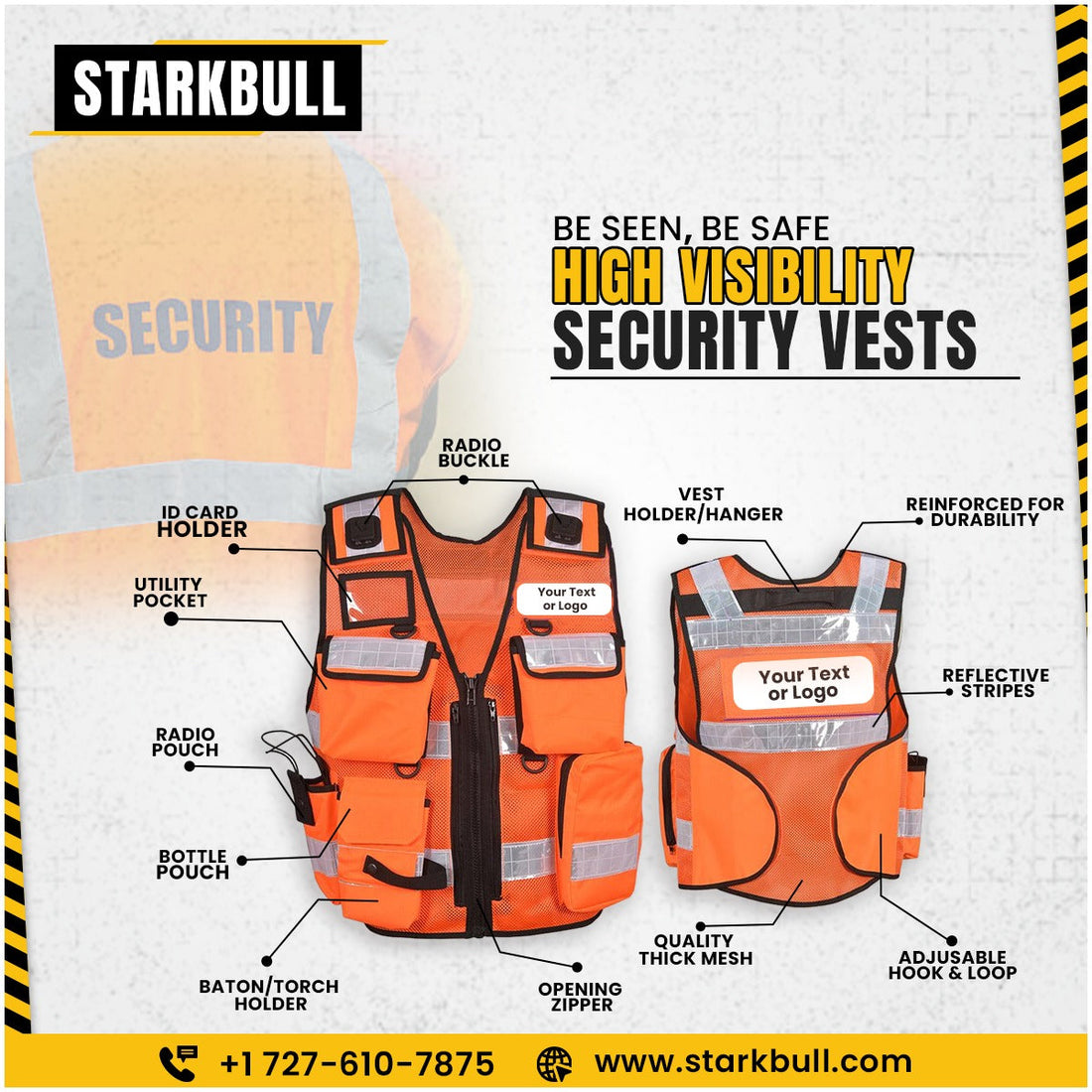 Personalized Hi-Viz Security Vests | Custom Security Vests by Starkbull