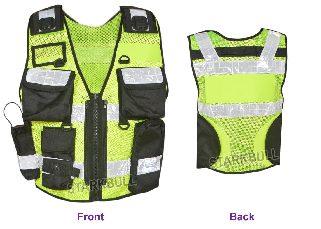 8501 Big Sizes Hi Viz Security Vest with Personalized Patches, High Visibility Tactical Vest - Starkbull Hi Viz Vests