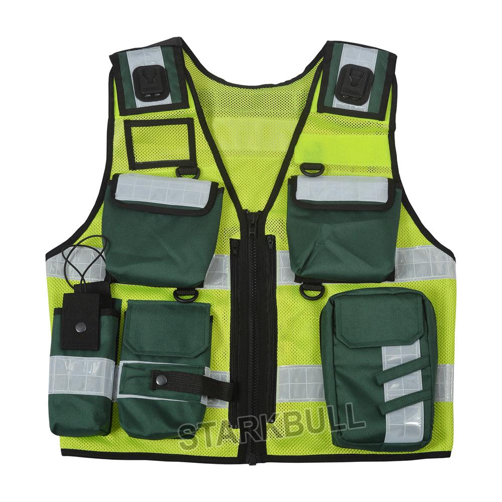 8503 Big Sizes Hi Viz Security Vest with Personalized Patches, High Visibility Tactical Vest - Starkbull Hi Viz Vests