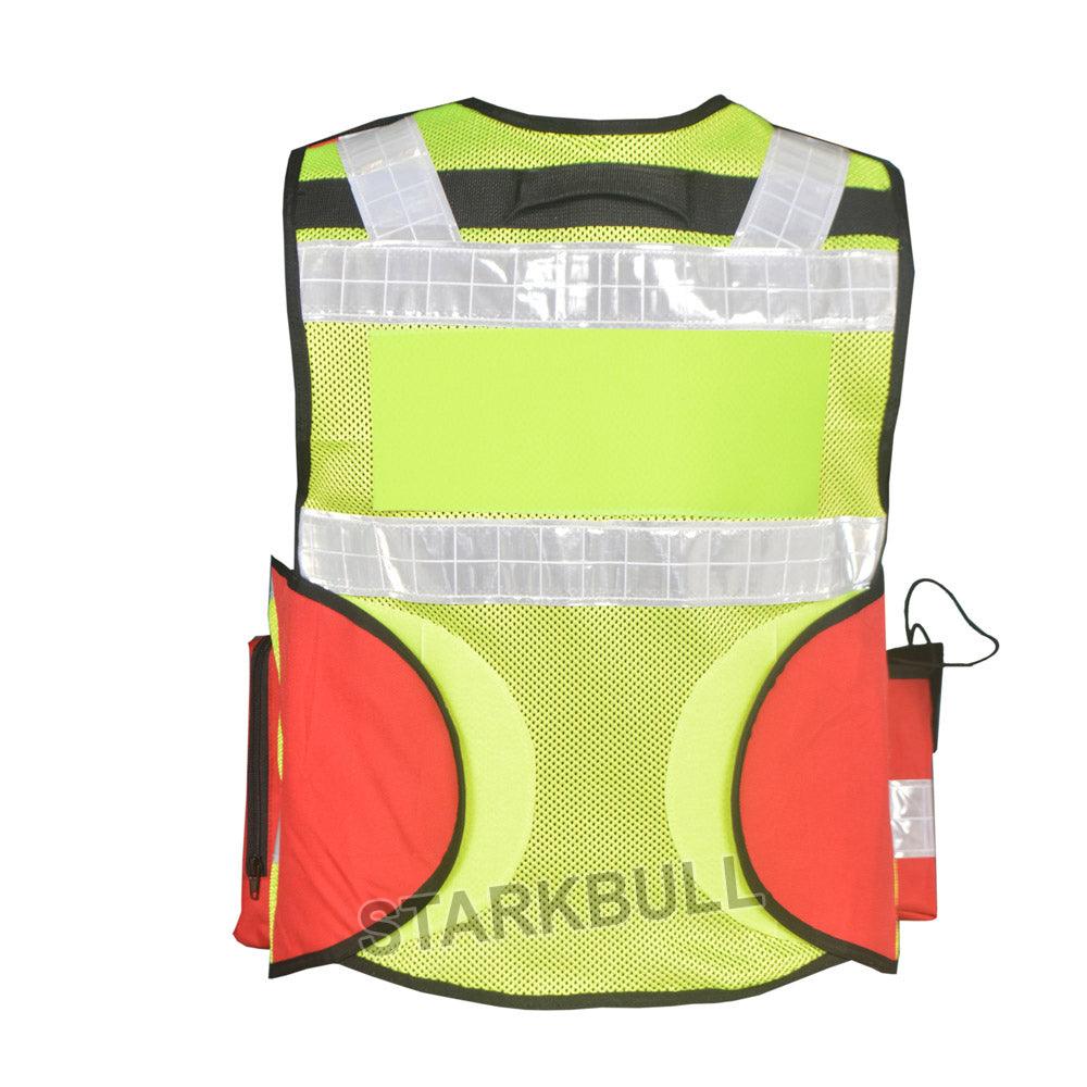 8504 Big Sizes Hi Viz Security Vest with Personalized Patches, High Visibility Tactical Vest - Starkbull Hi Viz Vests