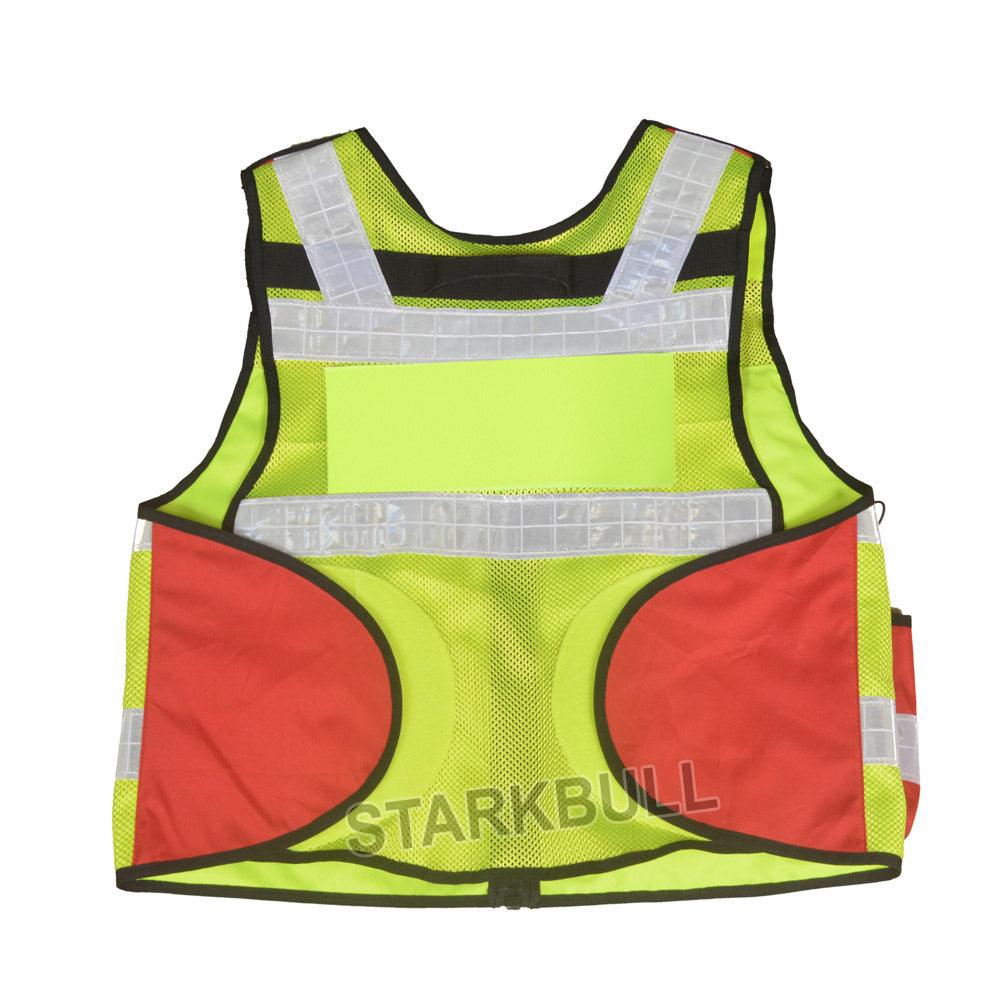 8504 Big Sizes Hi Viz Security Vest with Personalized Patches, High Visibility Tactical Vest - Starkbull Hi Viz Vests