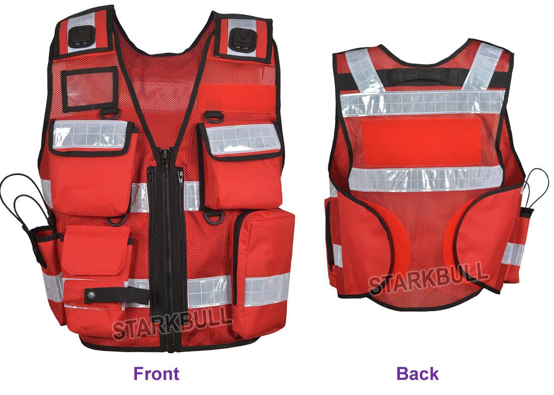 8511 Red Hi Viz Tactical Vest with Personalized Patches, Hi Vis Securi –  Starkbull Hi Vis Vests
