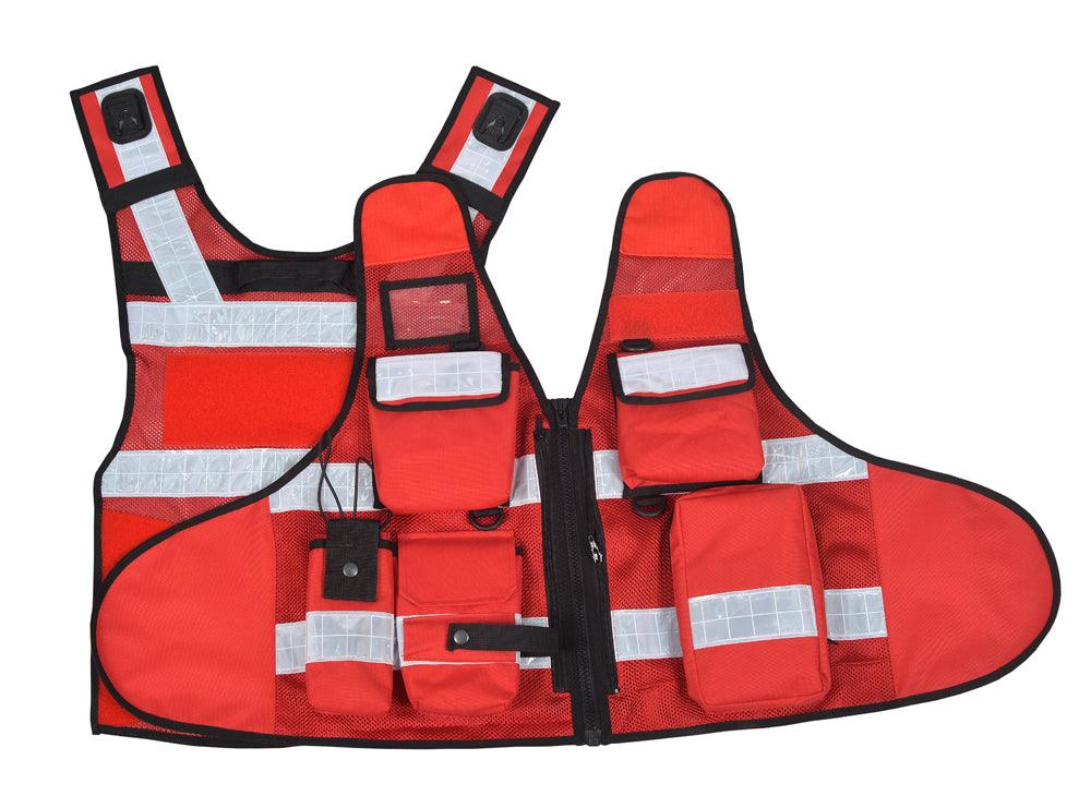 8511 Red High Visibility Security Vest, Hi Viz Dog Handler Vest, Multi-function Tactical Vest - Starkbull