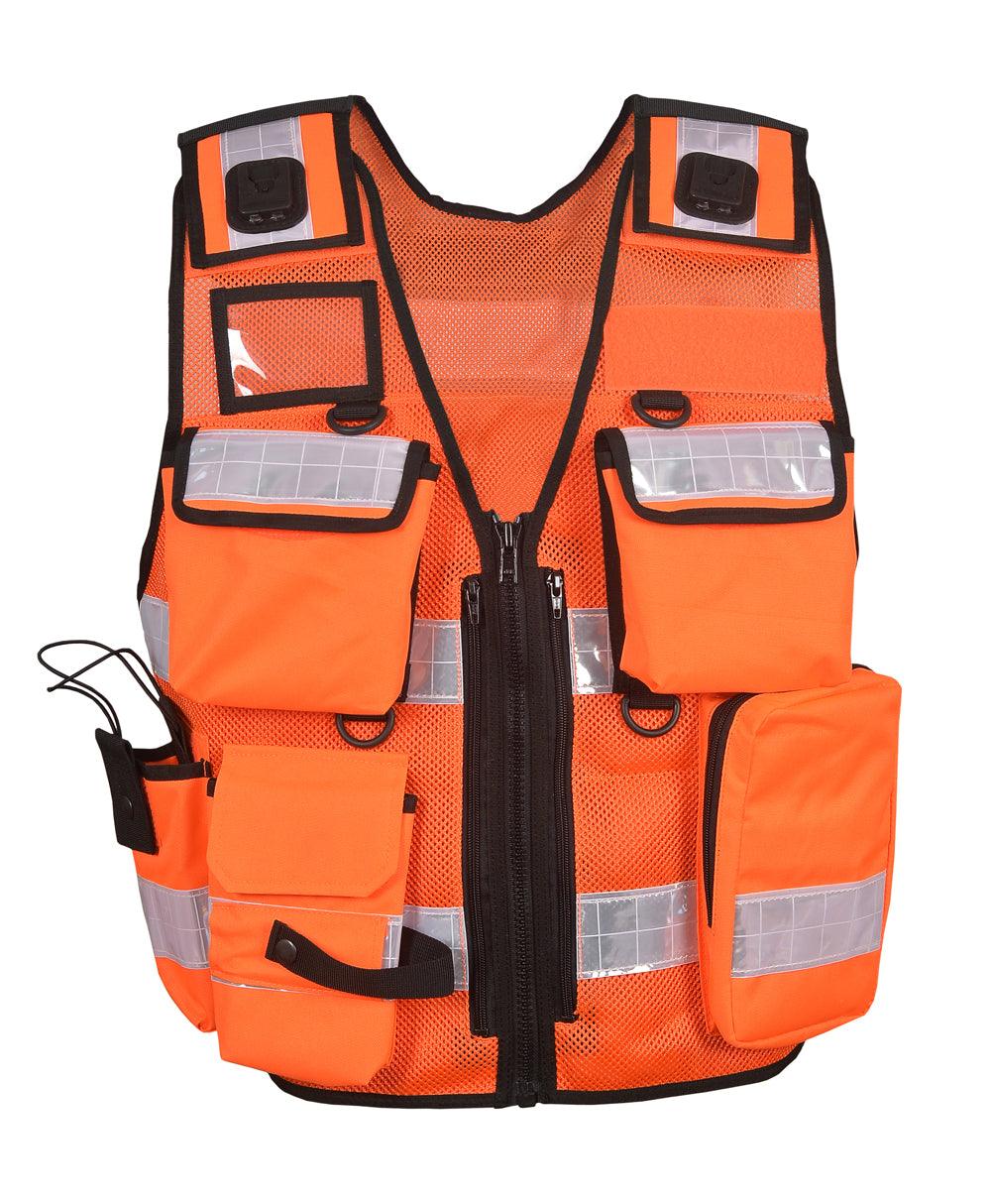 8512 Orange High Visibility Security Vest, Hi Viz Dog Handler Vest, Multi-function Tactical Vest - Starkbull