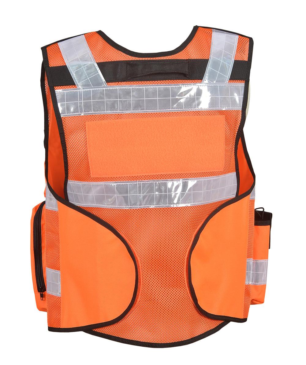 8512 Orange High Visibility Security Vest, Hi Viz Dog Handler Vest, Multi-function Tactical Vest - Starkbull