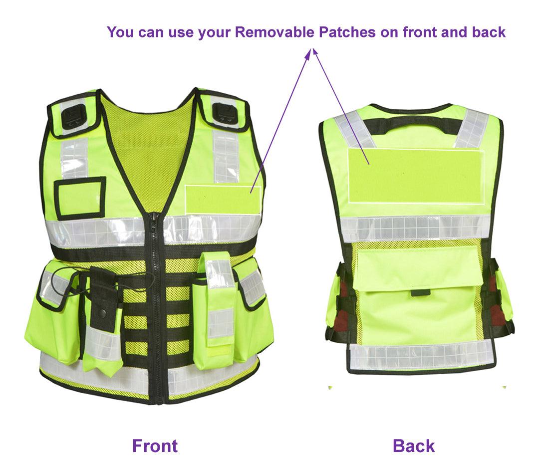 9104 Yellow Hi Viz Security Vest, Hi Viz Dog Handler Multi-function High Visibility Tactical Vest - Starkbull