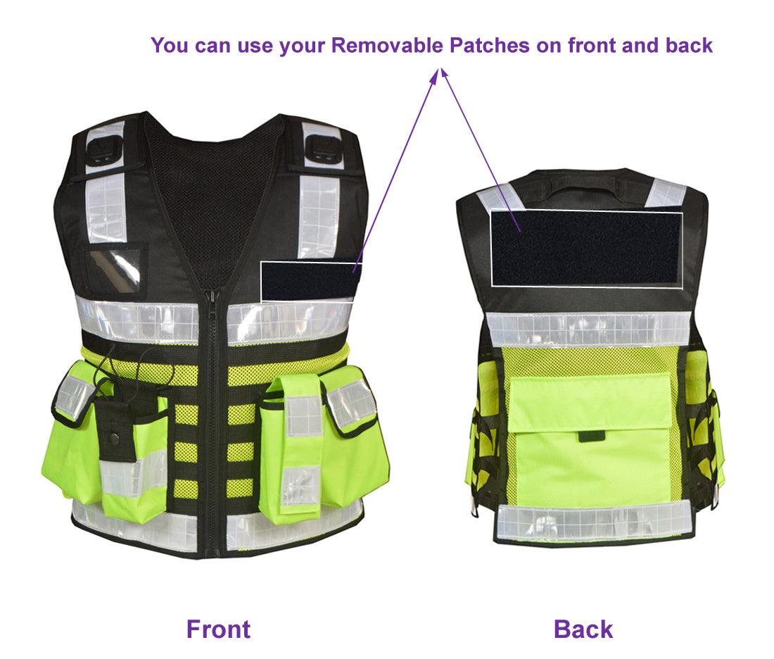 9106 - 2 tone High Visibility Security Vest, Hi Viz Dog Handler Multi-function Hi Viz Tactical Vest - Starkbull