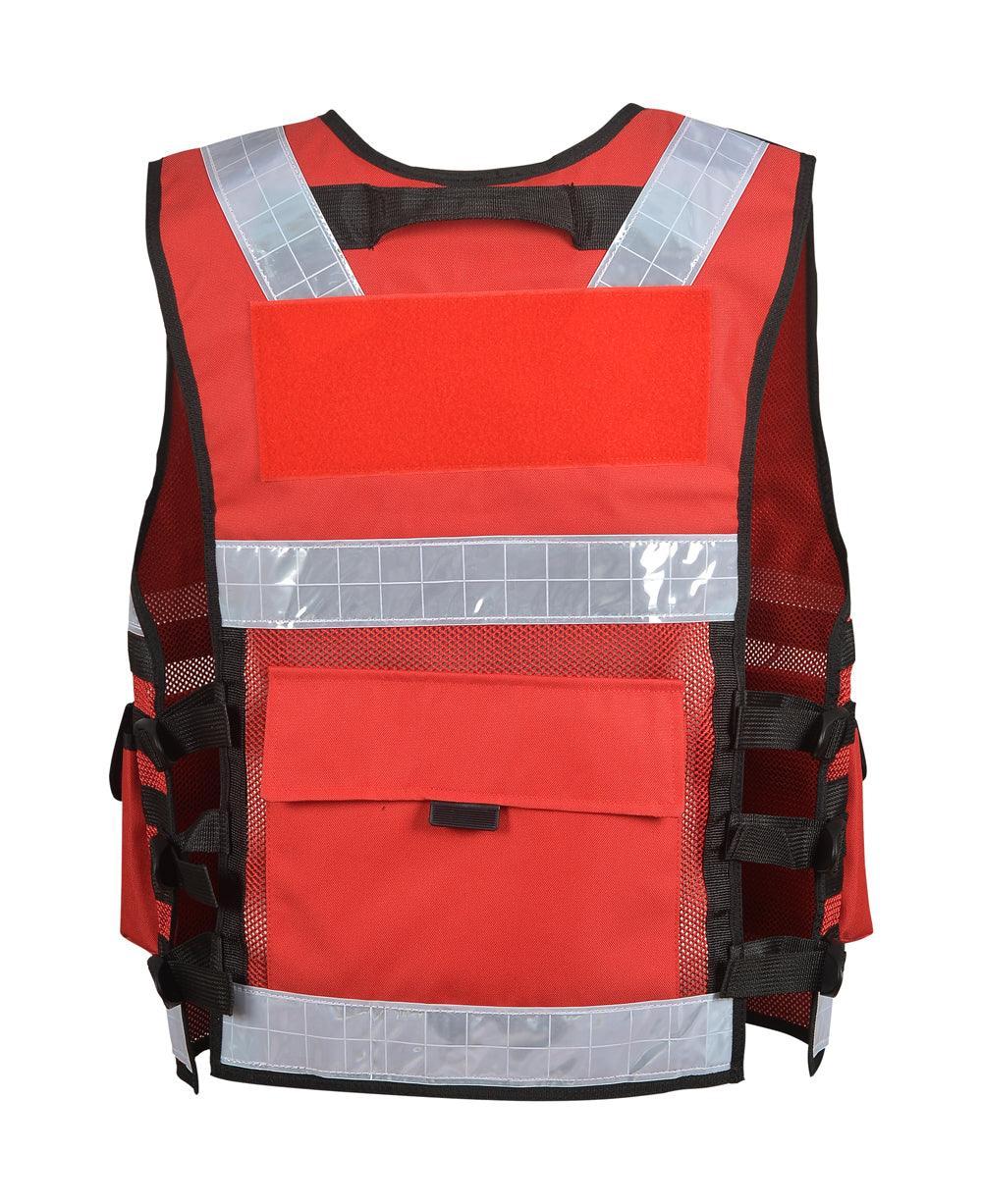 9108 Red High Visibility Security Vest, Hi Viz Dog Handler Multi-function Hi Viz Tactical Vest - Starkbull