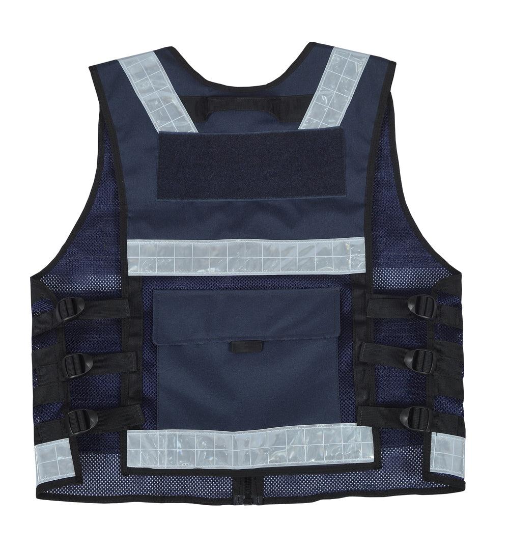 9109 Dark Blue High Visibility Security Vest, Hi Viz Dog Handler Multi-function Hi Viz Tactical Vest - Starkbull