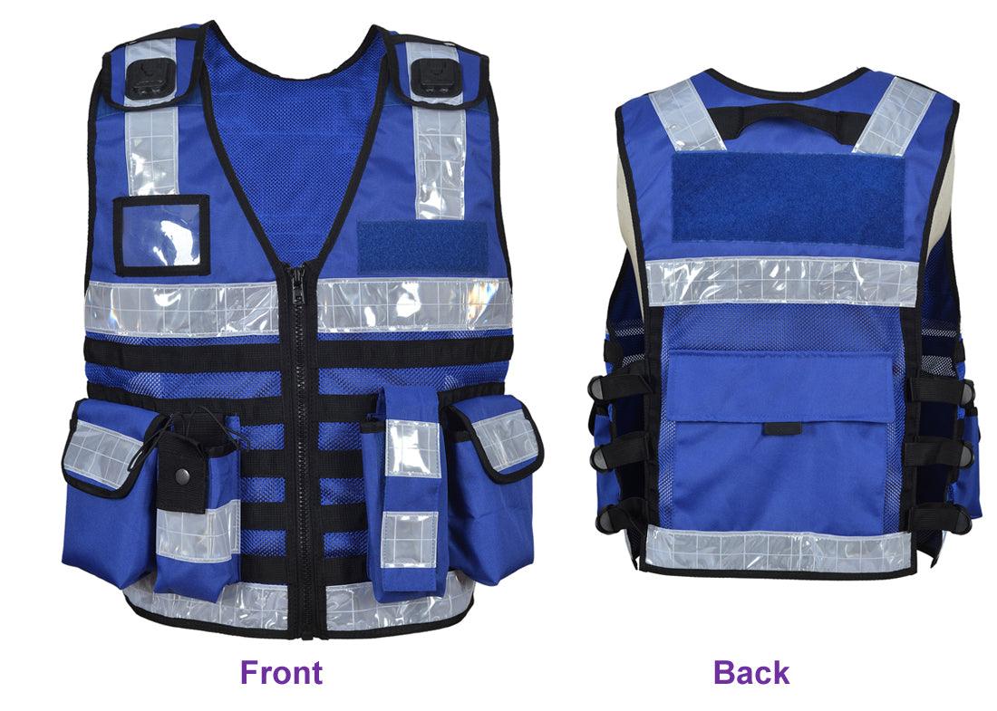 9110 Blue High Visibility Security Vest, Hi Viz Dog Handler Multi-function Hi Viz Tactical Vest - Starkbull