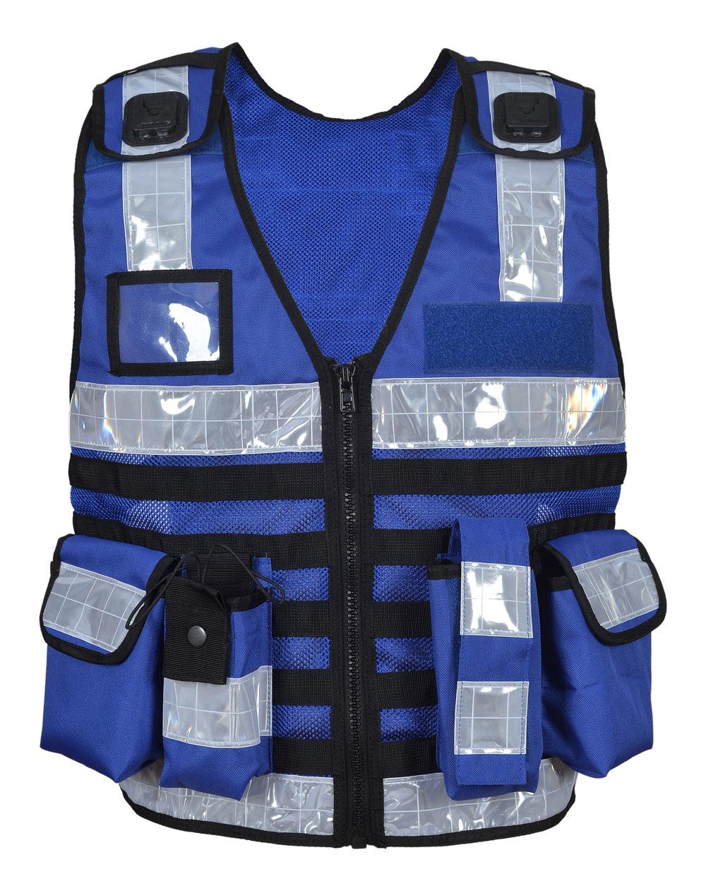 9110 Blue High Visibility Security Vest, Hi Viz Dog Handler Multi-function Hi Viz Tactical Vest - Starkbull