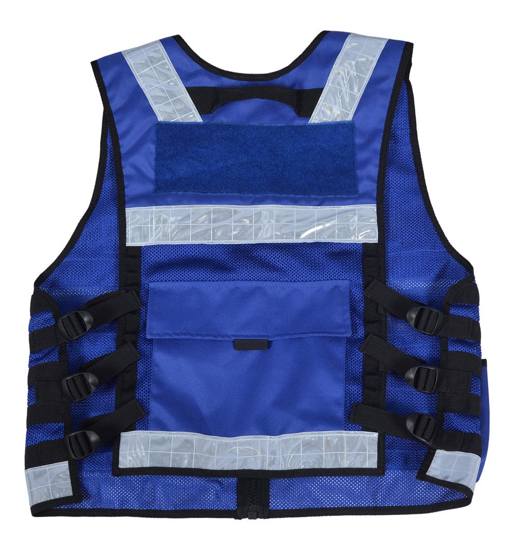 9110 Blue High Visibility Security Vest, Hi Viz Dog Handler Multi-function Hi Viz Tactical Vest - Starkbull