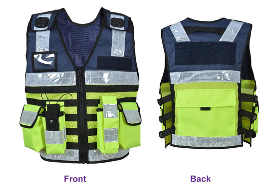 9112 High Visibility Security Vest, Hi Viz Dog Handler Multi-function Hi Viz Tactical Vest - Starkbull