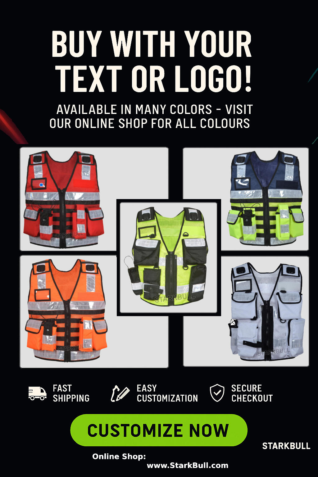 High visibility security vest with customizable patches for tactical use