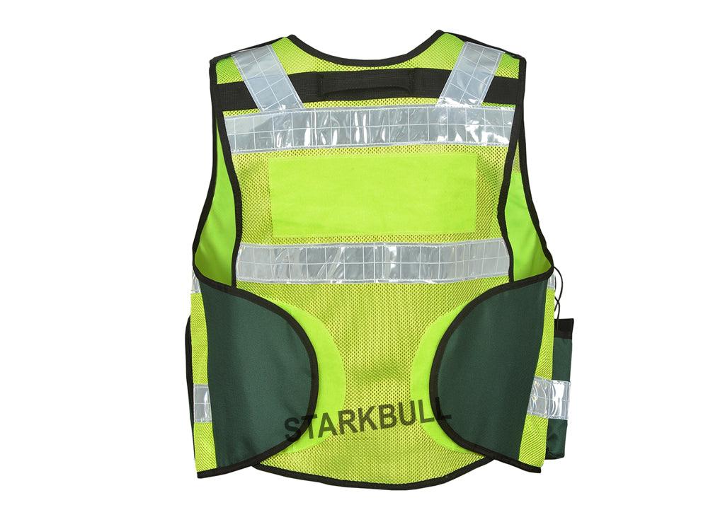 8503 Big Sizes Hi Viz Security Vest with Personalized Patches, High Visibility Tactical Vest - Starkbull Hi Viz Vests