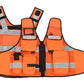 8512 Orange High Visibility Security Vest, Hi Viz Dog Handler Vest, Multi-function Tactical Vest - Starkbull