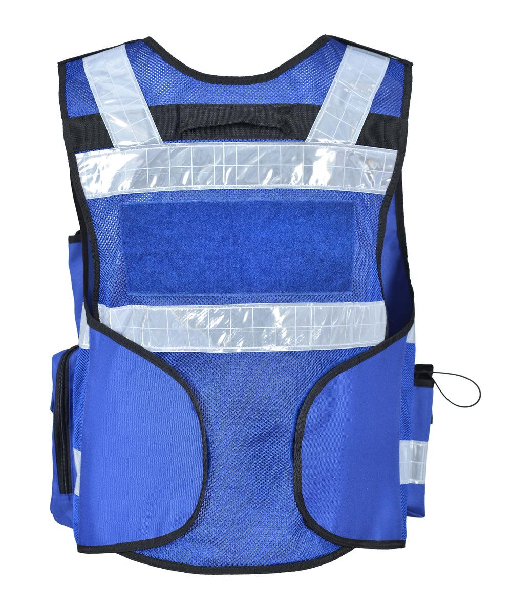 8514 Blue High Viz Security Vest, High Visibility Dog Handler Vest, Multi-function Tactical Vest - Starkbull
