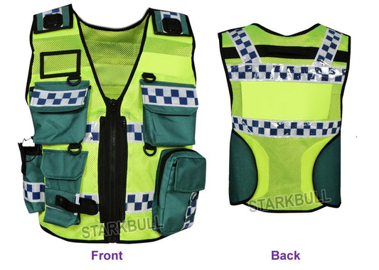 8521 Big Sizes Hi Viz Security Vest with Personalized Patches, High Visibility Tactical Vest - Starkbull Hi Viz Vests