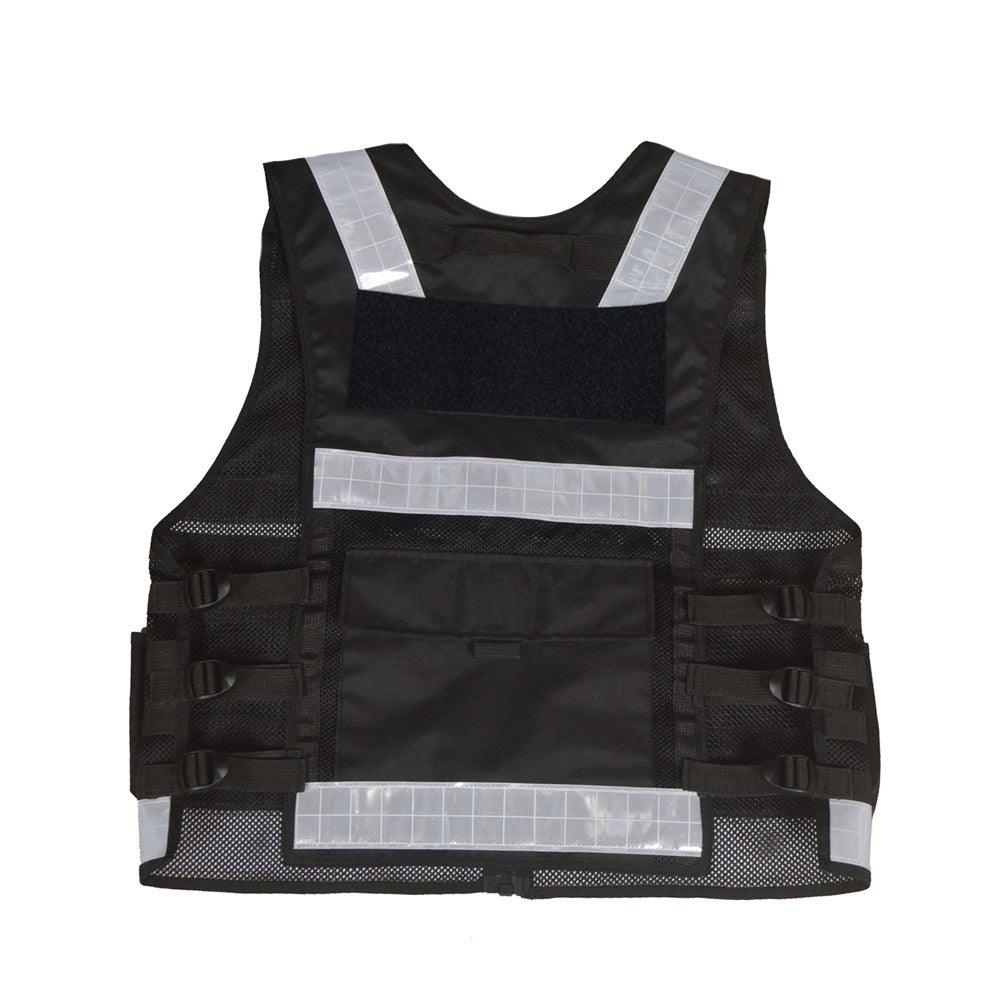 9102 Black High Visibility Security Vest, Hi Viz Dog Handler Multi-function Hi Viz Tactical Vest - Starkbull