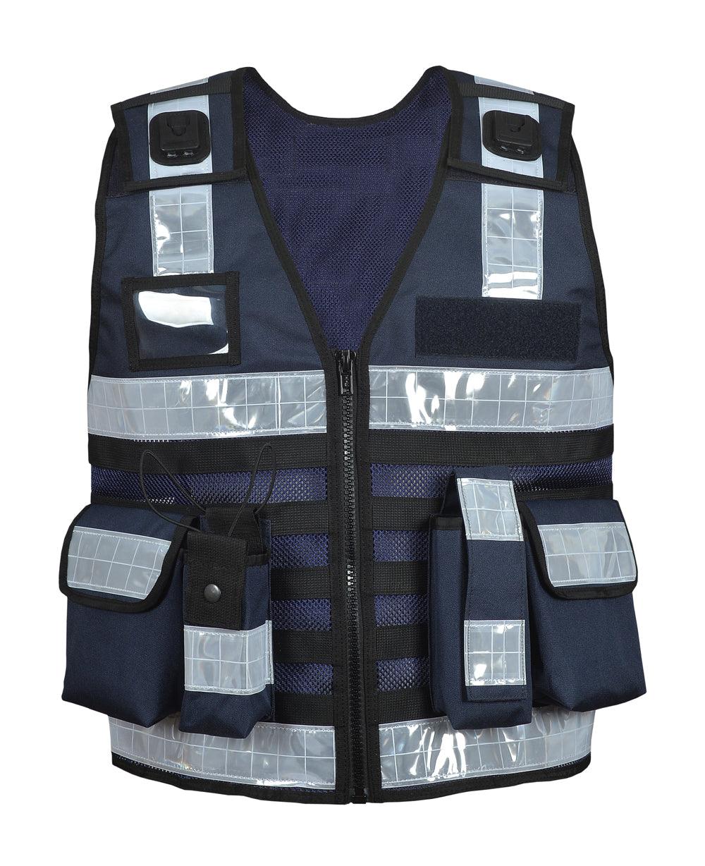 9109 Dark Blue High Visibility Security Vest, Hi Viz Dog Handler Multi-function Hi Viz Tactical Vest - Starkbull