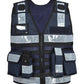 9109 Darkblue Big Sizes Hi Viz Security Vest with Personalized Patches, High Visibility Tactical Vest - Starkbull Hi Viz Vests