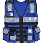 9110 Blue Big Sizes Hi Viz Security Vest with Personalized Patches, High Visibility Tactical Vest - Starkbull Hi Viz Vests
