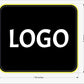 Personalized bowling ball cleaning shammy with yellow stitching and custom logo