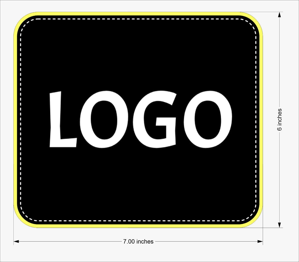 Personalized bowling ball cleaning shammy with yellow stitching and custom logo