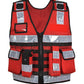 9108 Red Big Sizes Hi Viz Security Vest with Personalized Patches, High Visibility Tactical Vest - Starkbull Hi Viz Vests