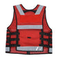9108 Red Big Sizes Hi Viz Security Vest with Personalized Patches, High Visibility Tactical Vest - Starkbull Hi Viz Vests